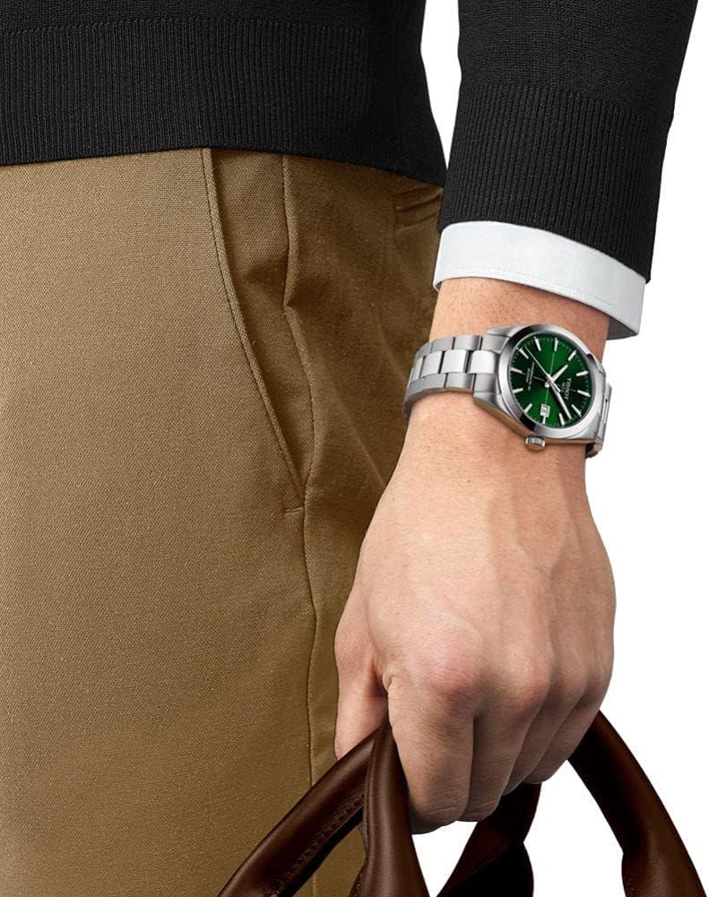 imageTissot Mens Gentleman Auto Swiss Automatic Dress Watch with Stainless Steel StrapGrey