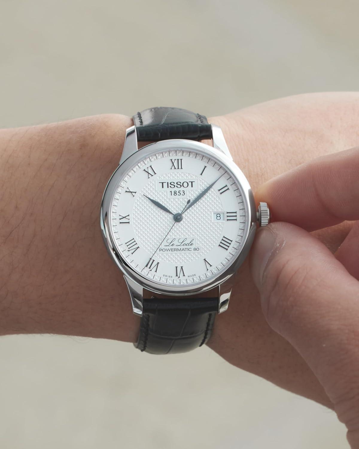 imageTissot Mens Le Locle Stainless Steel Dress WatchBlack