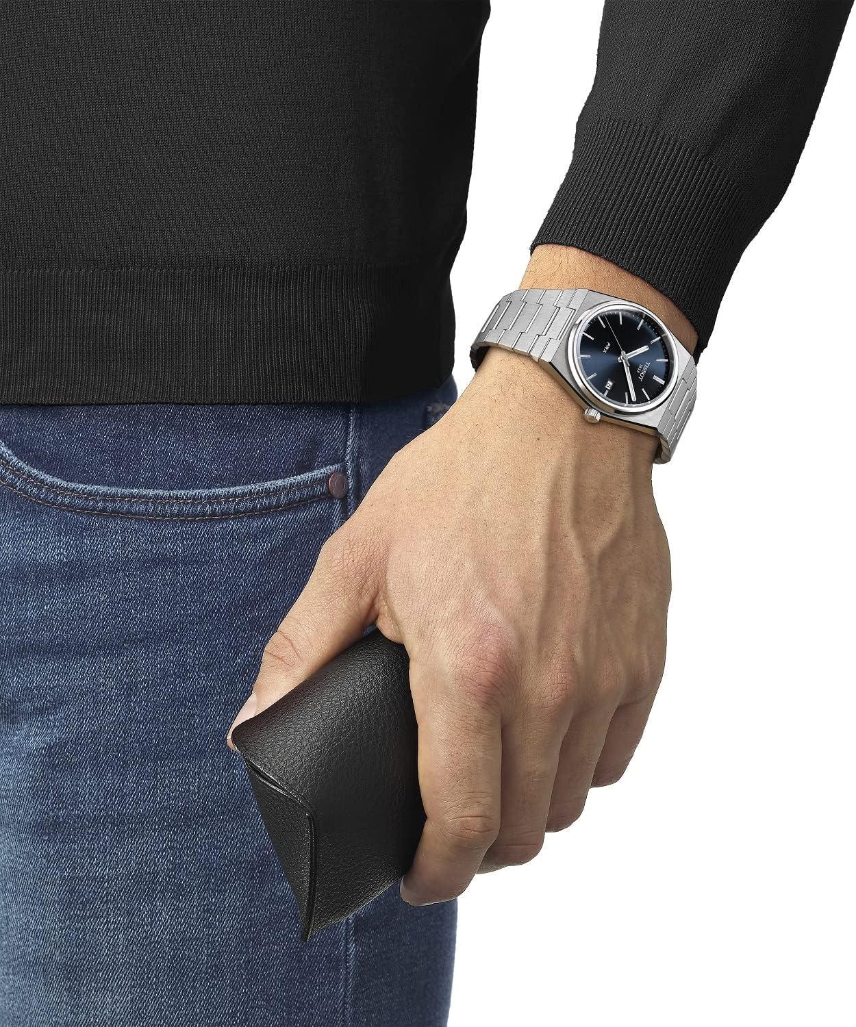 imageTissot Mens PRX 316L Stainless Steel Case Dress Watch Grey T1374101104100