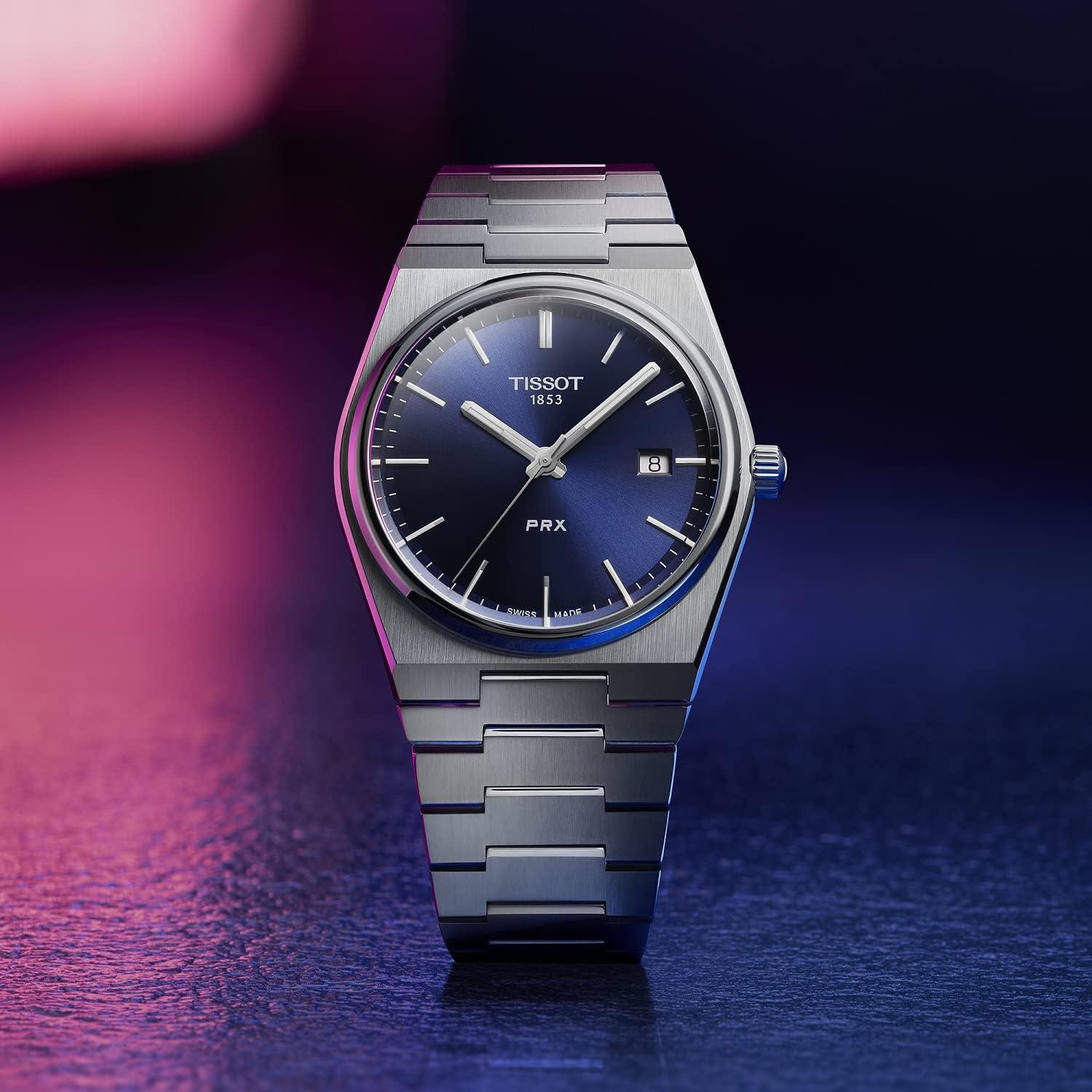 imageTissot Mens PRX 316L Stainless Steel Case Dress Watch Grey T1374101104100