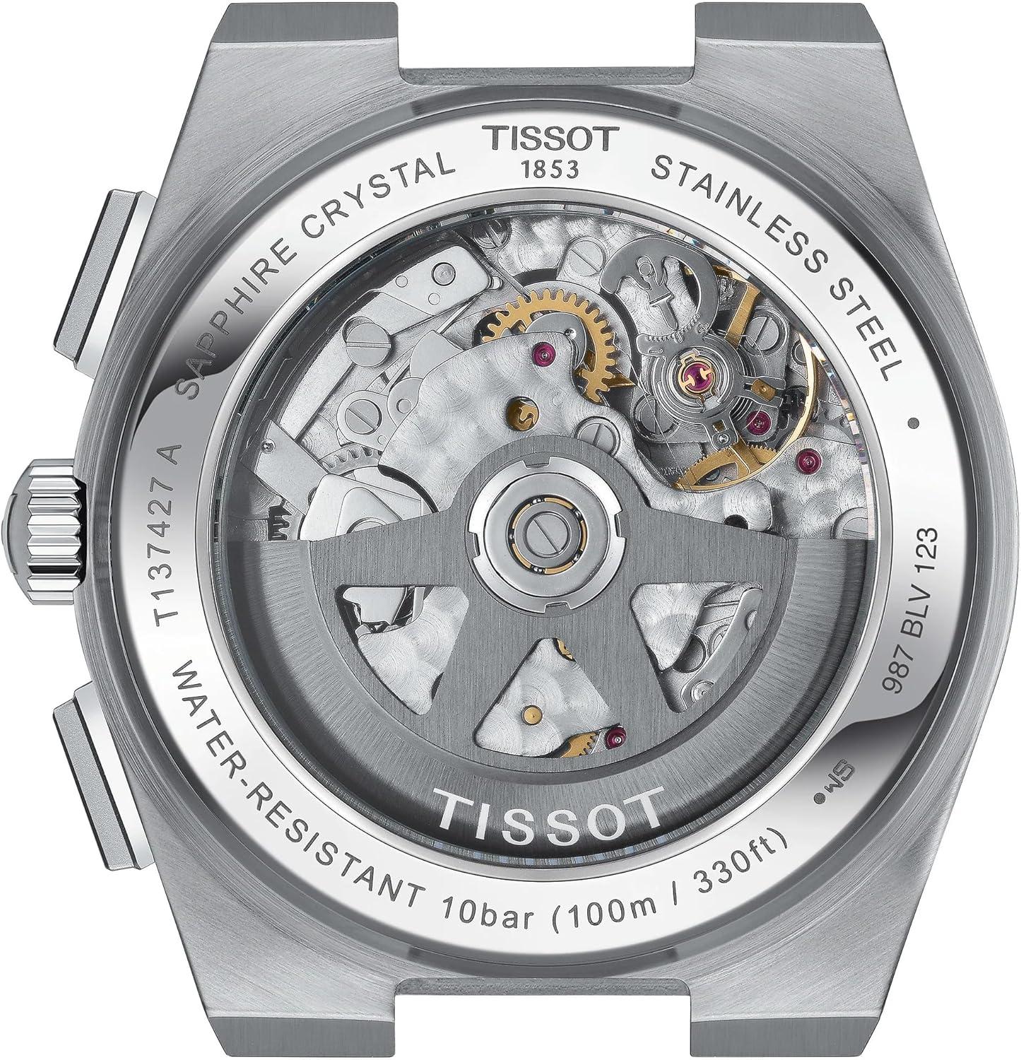 imageTissot Mens PRX Automatic Chronograph 316L Stainless Steel case Automatic Watches Grey Stainless Steel 13 T1374271104100