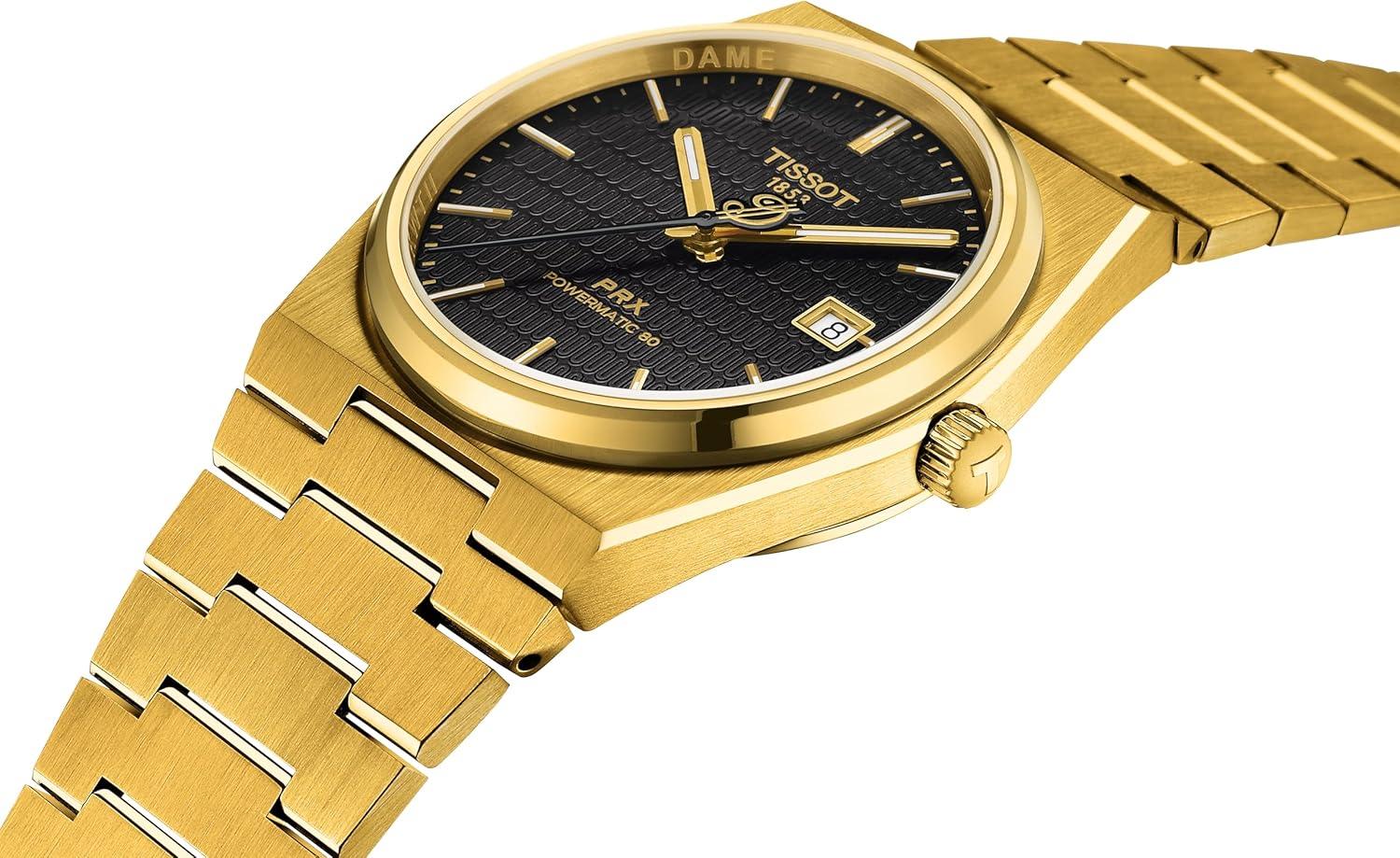 imageTissot Mens PRX Powermatic 80 Damian Lillard Special Edition 316L Stainless Steel case with Yellow Gold PVD Coating Automatic Watch T1374073305100