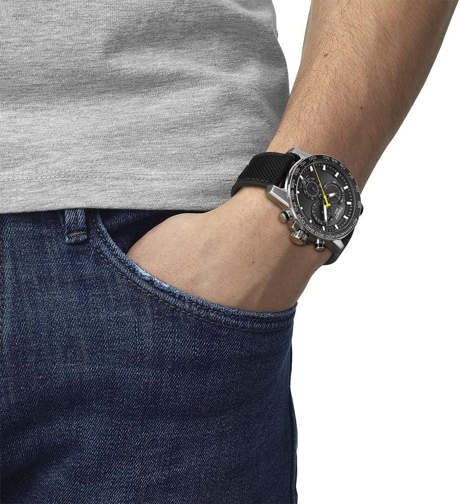 imageTissot Mens Supersport Chrono 316L Stainless Steel case Swiss Quartz Watch Black Textile 22 T1256171705102