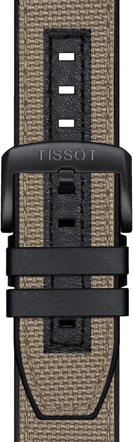 imageTissot Mens Supersport Chrono 316L Stainless Steel case with Black PVD Coating Swiss Quartz Watch Black Beige Textile 22 T1256173705101