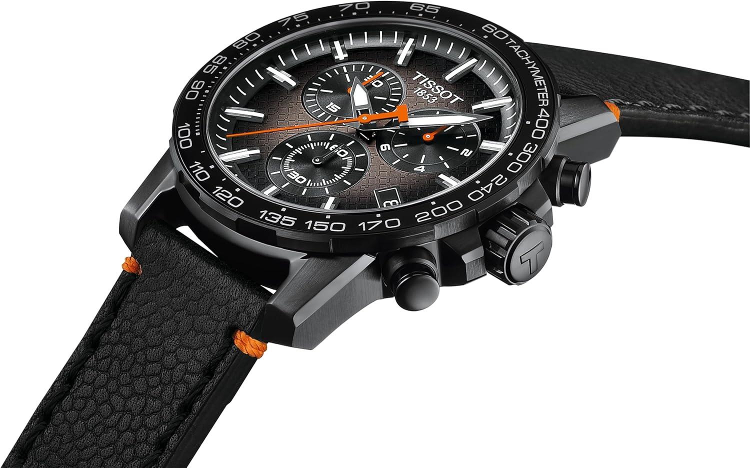 imageTissot Mens Supersport Chrono Basketball Edition 316L Stainless Steel Case with Black PVD Coating Quartz Watch Black Leather T1256173608100