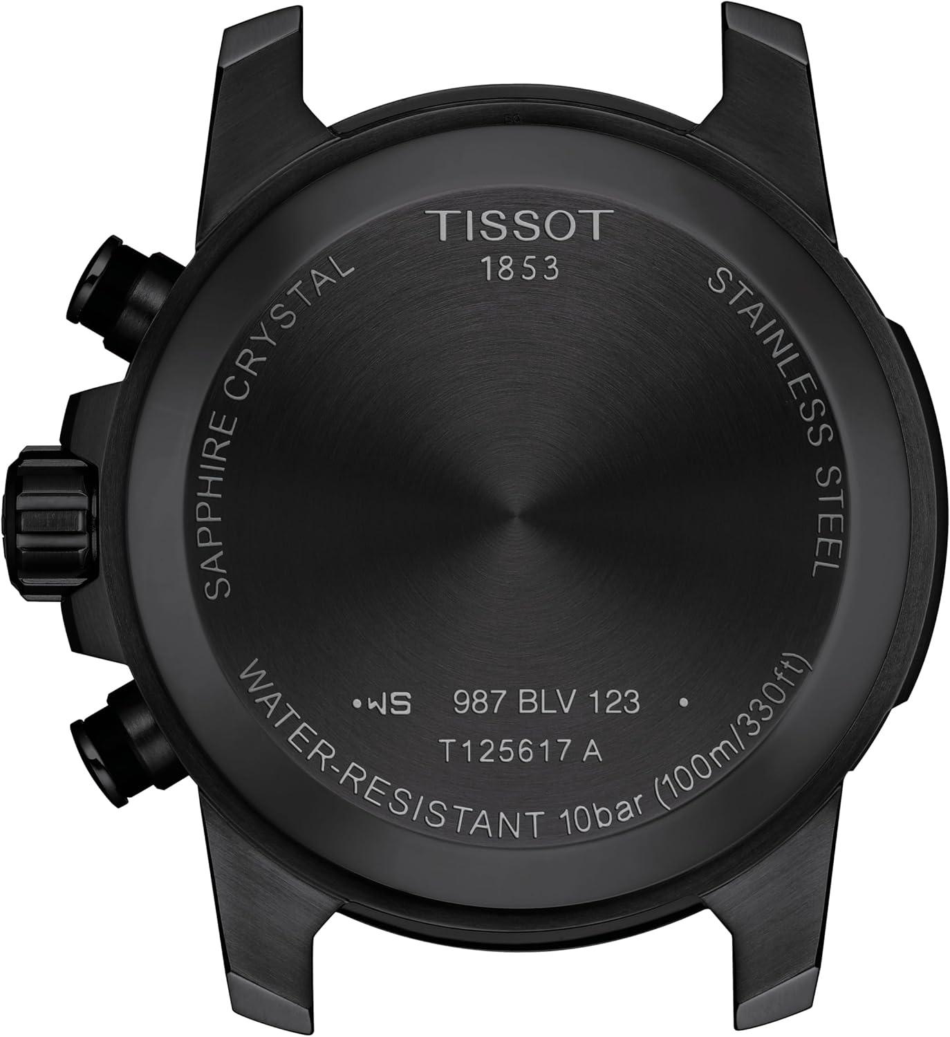 imageTissot Mens Supersport Chrono Basketball Edition 316L Stainless Steel Case with Black PVD Coating Quartz Watch Black Leather T1256173608100