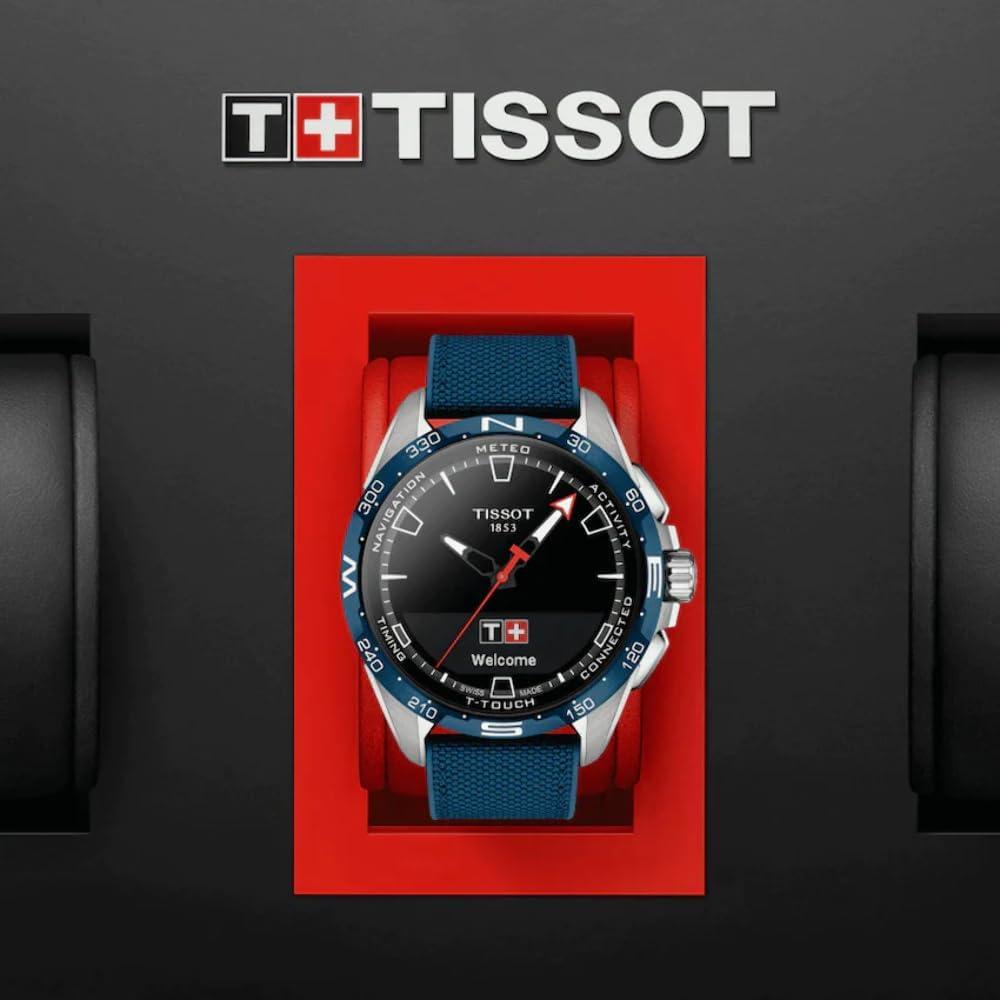 imageTissot Mens TTouch Connect Solar antimagnetic Titanium case Quartz Watch Blue Textile 23 T1214204705106