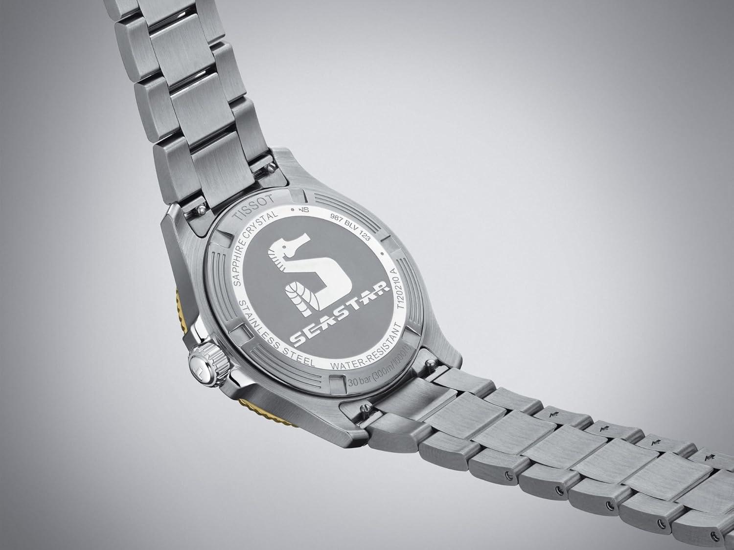 imageTissot Unisex Seastar 1000 36mm 316L Stainless Steel case with Yellow Gold PVD Coating Quartz Watch Grey Stainless Steel 18 T1202102105100