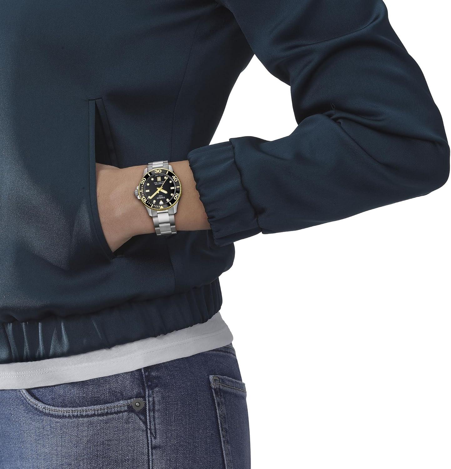 imageTissot Unisex Seastar 1000 36mm 316L Stainless Steel case with Yellow Gold PVD Coating Quartz Watch Grey Stainless Steel 18 T1202102105100