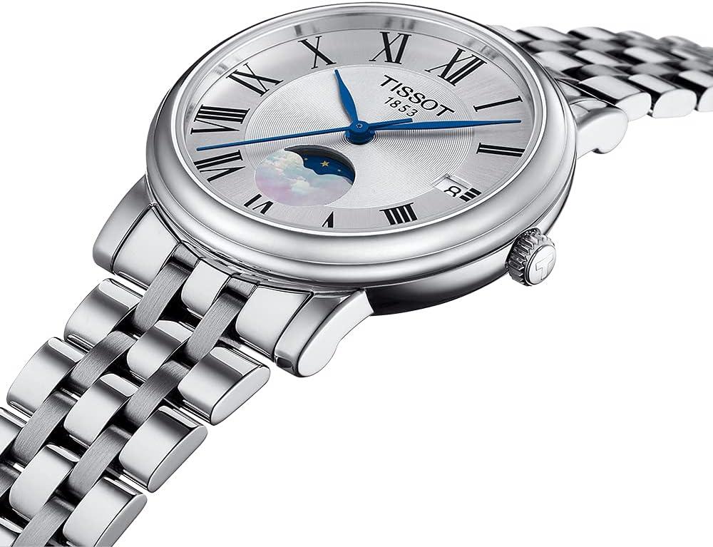 imageTissot Womens Carson Premium Lady Moonphase Swiss Quartz Watch Grey Stainless Steel 16 T1222231103300