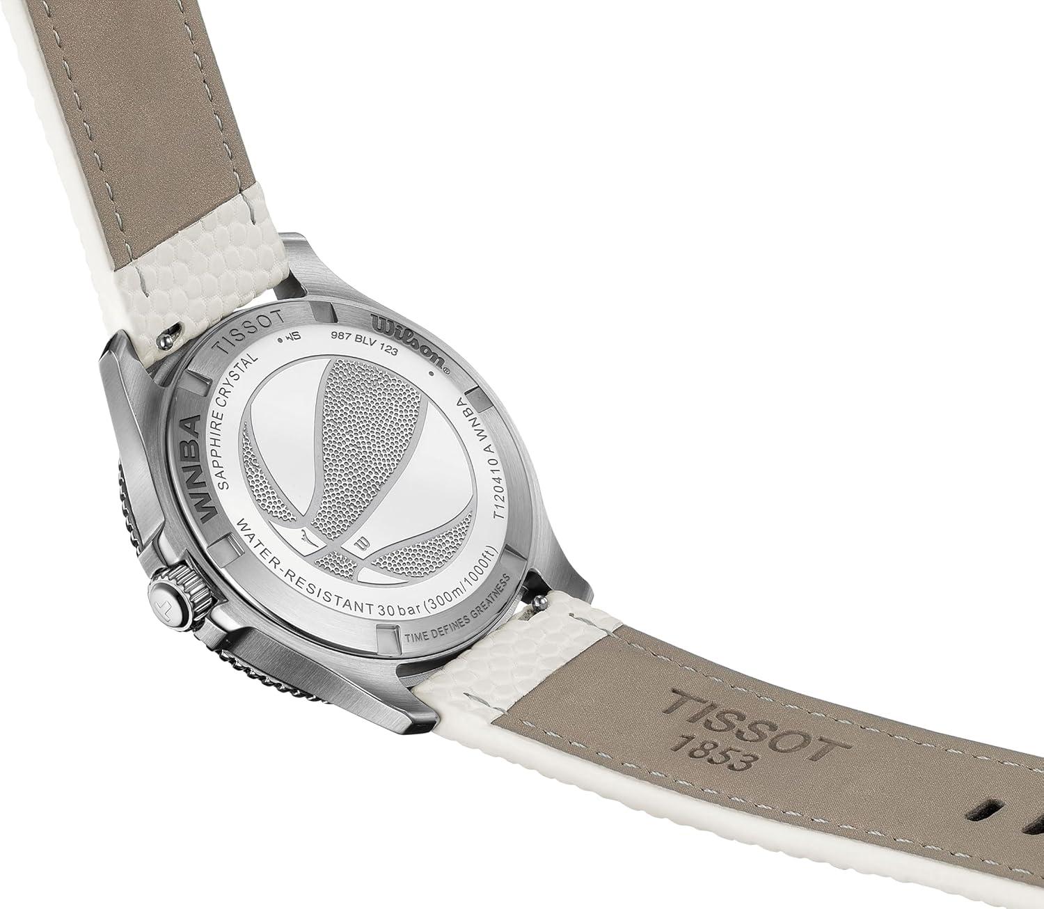 imageTissot Womens Seastar Wilson WNBA 316L Stainless Steel Case Quartz Watch Orange Leather Strap T1204101701100