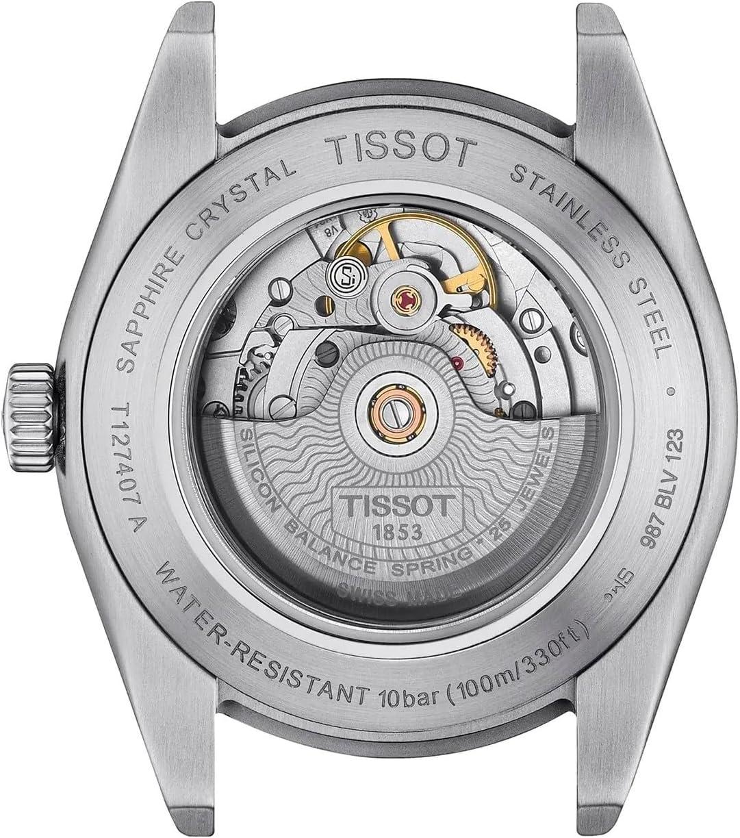 imageTissot mens Gentleman Auto Stainless Steel Dress Watch Brown T1274071605101