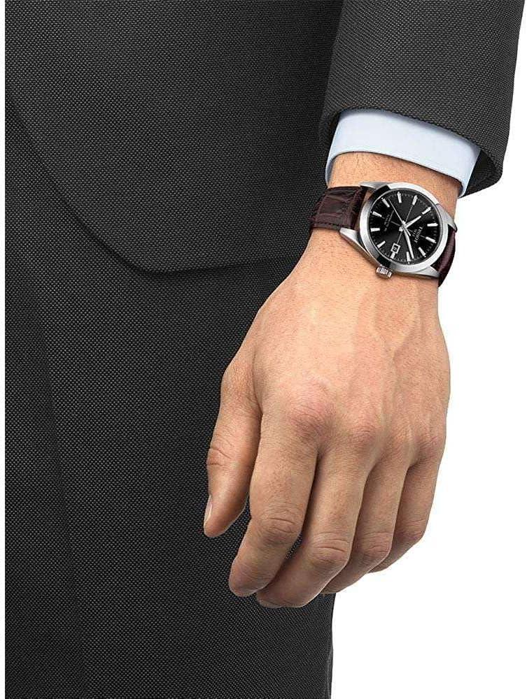 imageTissot mens Gentleman Auto Stainless Steel Dress Watch Brown T1274071605101