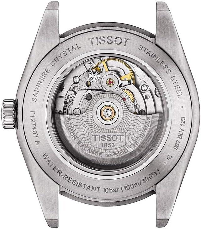 imageTissot mens Gentleman Auto Stainless Steel Dress Watch Brown T1274071605101