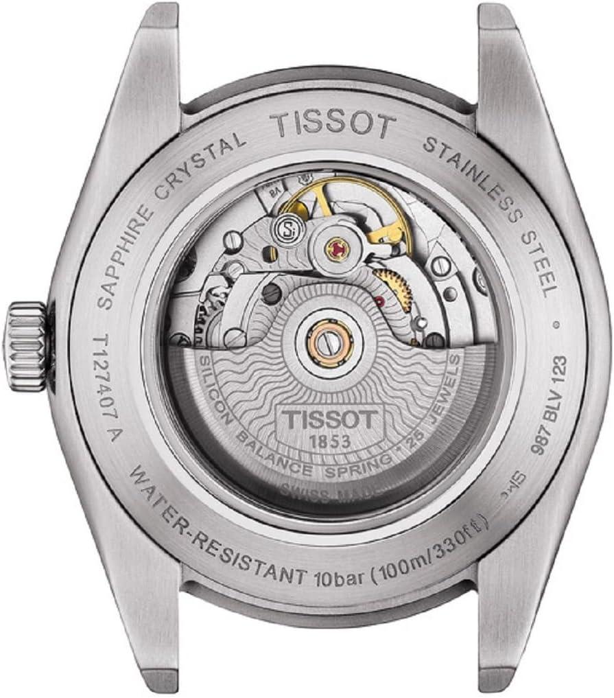 imageTissot mens Gentleman Stainless Steel Dress Watch Black T1274071604101