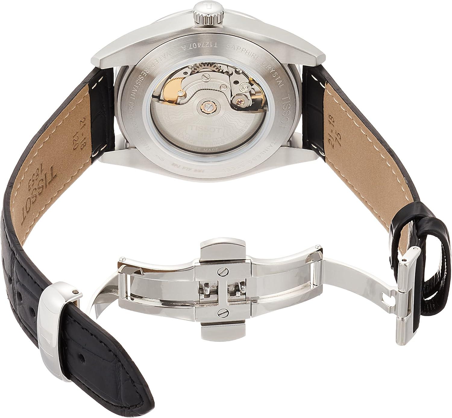 imageTissot mens Gentleman Stainless Steel Dress Watch Black T1274071604101