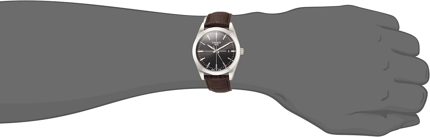 imageTissot mens Gentleman Stainless Steel Dress Watch Brown T1274101605101