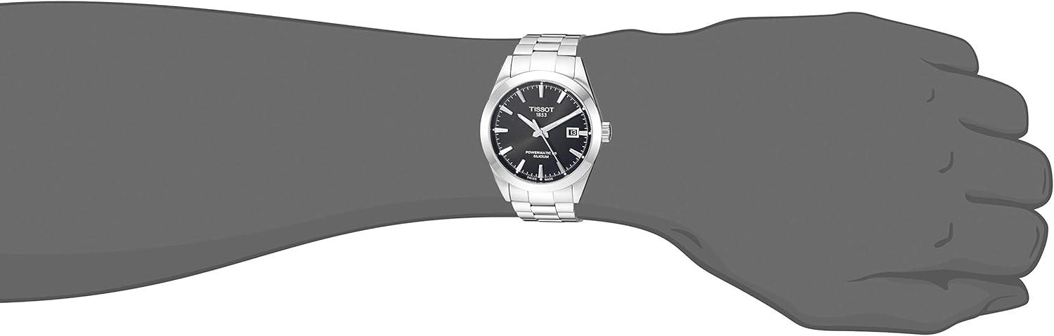 imageTissot mens Gentleman Stainless Steel Dress Watch Grey T1274071105100