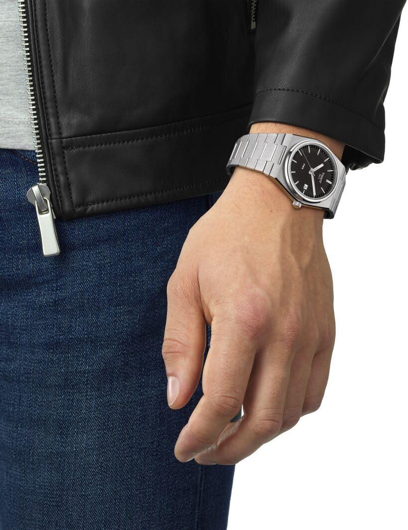 imageTissot mens PRX 316L stainless steel case Dress Watch Grey T1374101105100