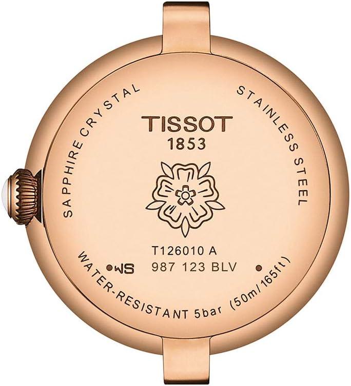 imageTissot womens Bellissima 316L stainless steel case with rose gold PVD coating Dress Watch Brown T1260103601300