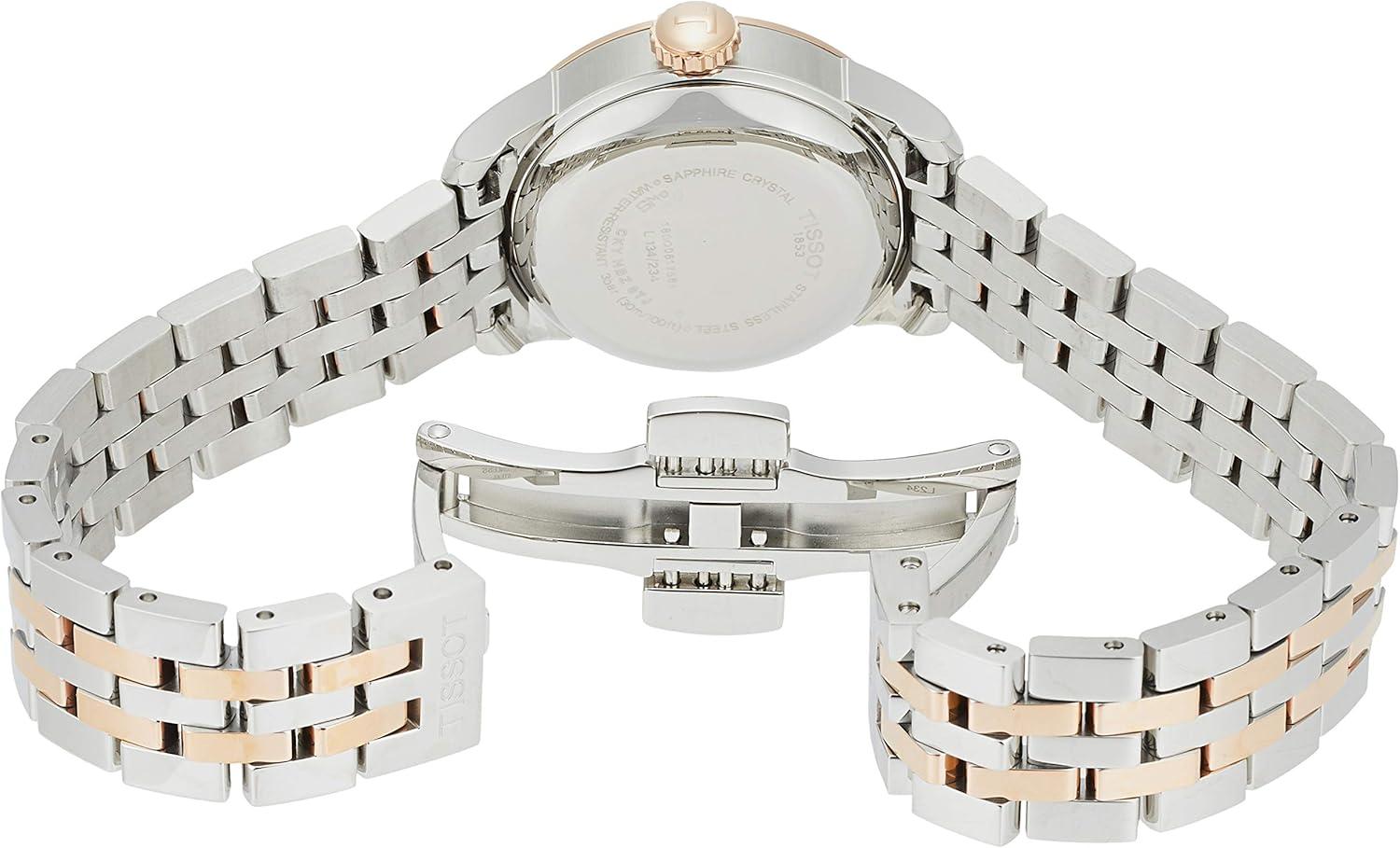 imageTissot womens Le Locle Stainless Steel Dress Watch Rose Gold 5NGrey T41218333