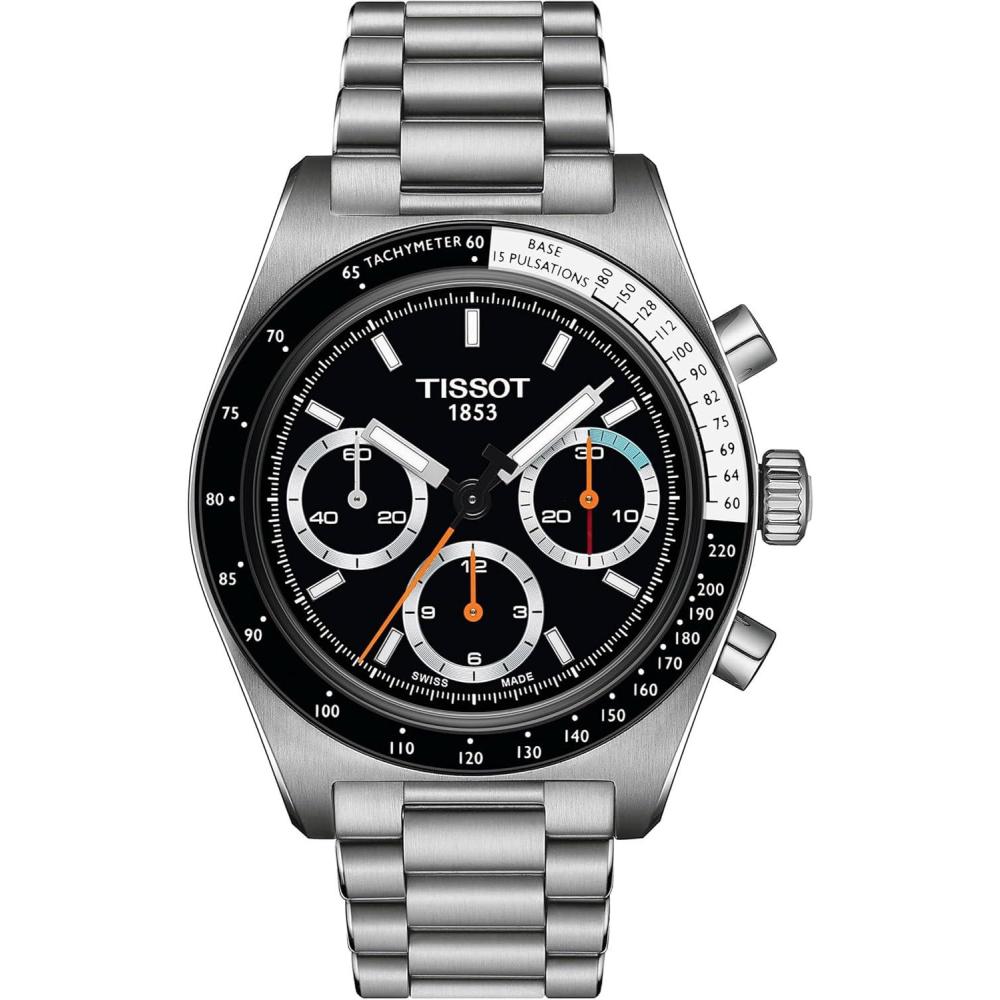 imageTissot Mens PR516 Mechanical Chronograph 316L Stainless Steel case with Black PVD Coating Mechanical Watches Grey Stainless Steel 20 T1494592105100