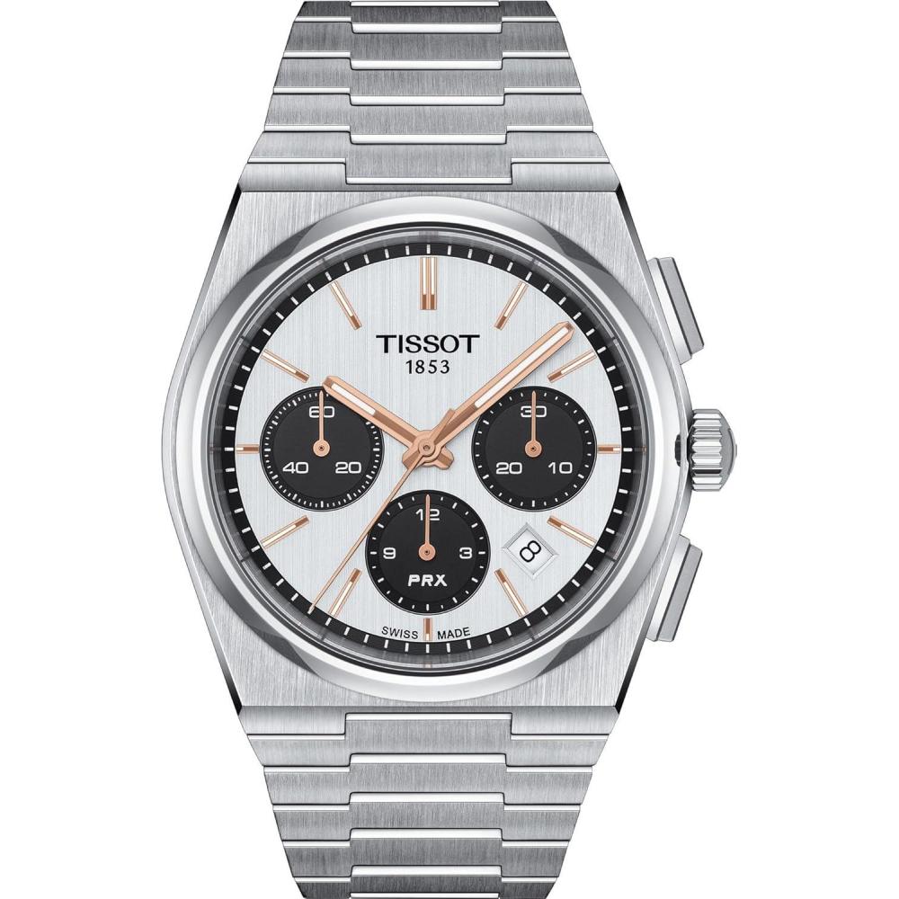 imageTissot Mens PRX Automatic Chronograph 316L Stainless Steel case Automatic Watches Grey Stainless Steel 13 T1374271101100
