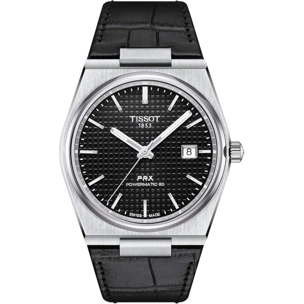imageTissot Mens PRX Powermatic 80 316L Stainless Steel case Automatic Watch Black Leather 12 T1374071605100