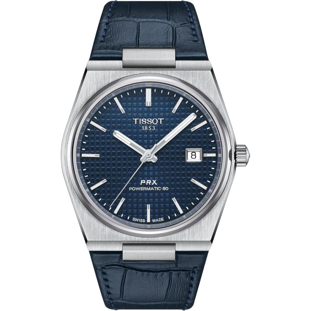 imageTissot Mens PRX Powermatic 80 316L Stainless Steel case Automatic Watch Blue Leather 12 T1374071604100