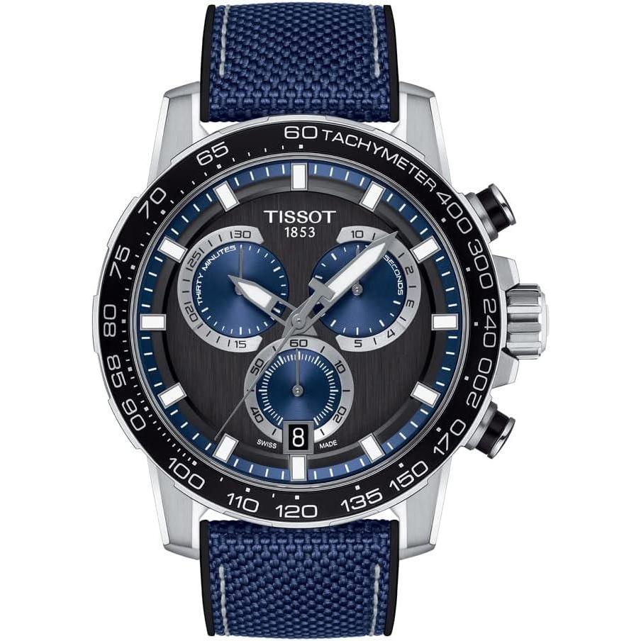 imageTissot Mens Supersport Chrono 316L Stainless Steel case Swiss Quartz Watch Blue Black Textile 22 T1256171705103