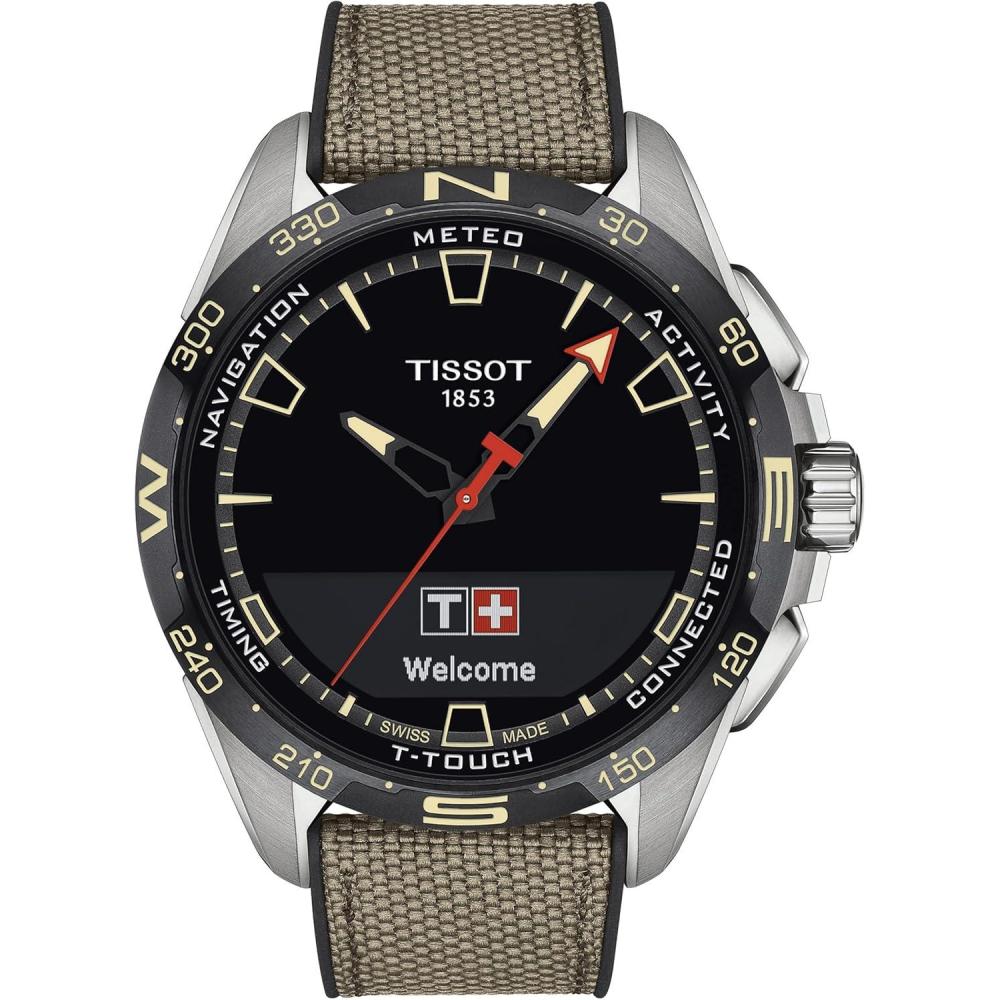 imageTissot Mens TTouch Connect Solar antimagnetic Titanium case Quartz Watches Beige Textile 23 T1214204705107