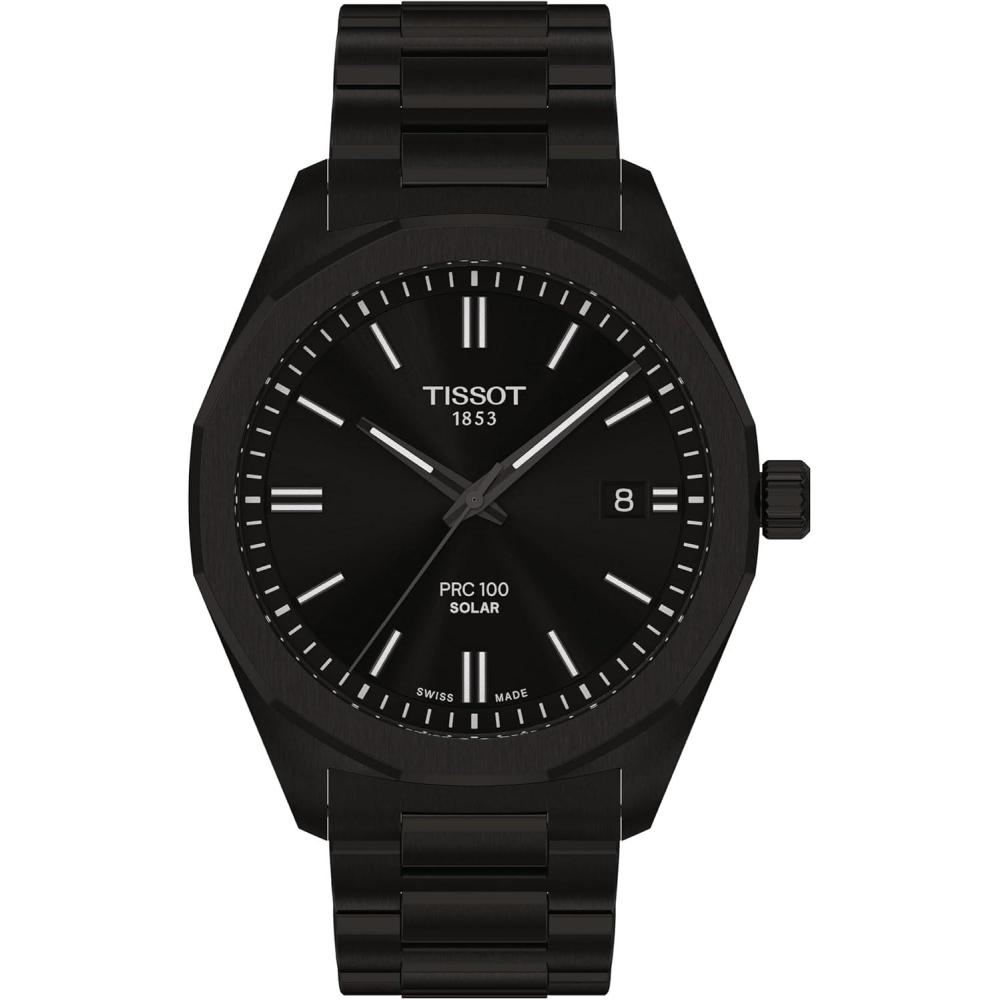 imageTissot PRC 100 Solar Black 39mm Watch for Men T1514223305100
