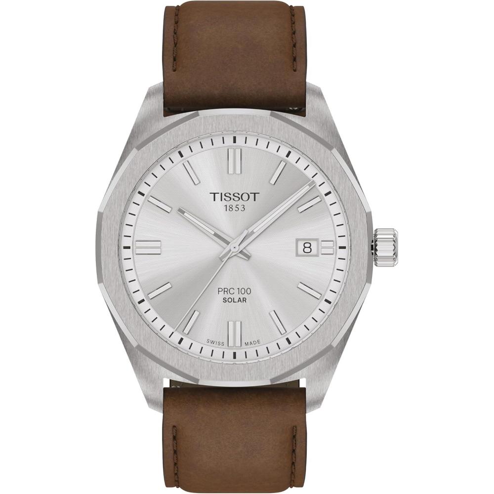 imageTissot PRC 100 Solar Silver 39mm Watch for Men T1514221603100