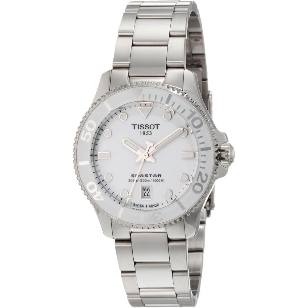 imageTissot Unisex Seastar 1000 36mm 316L Stainless Steel case Quartz Watch Grey Stainless Steel 18 T1202101101100