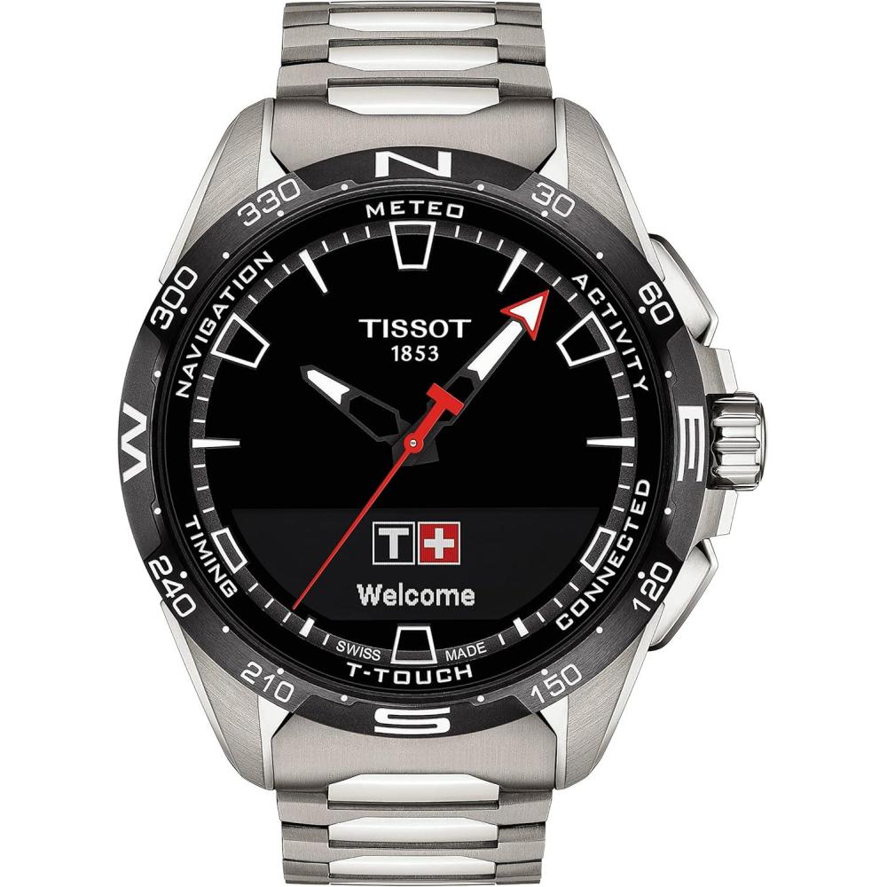 imageTissot Unisex TTouch Connect Solar Antimagnetic Titanium Case Swiss Tactile Quartz Watch with Strap Grey 23 Model T1214204405100