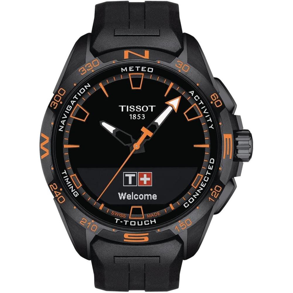 imageTissot Unisex TTouch Connect Solar Swiss Antimagnetic Titanium Case Tactile Quartz Watch with Rubber Strap Black 23 Model T1214204705104