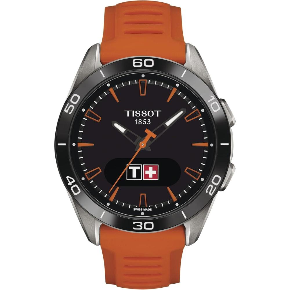 imageTissot Unisex TTouch Connect Sport antimagnetic Titanium case Quartz Watches Orange Silicone 21 T1534204705102