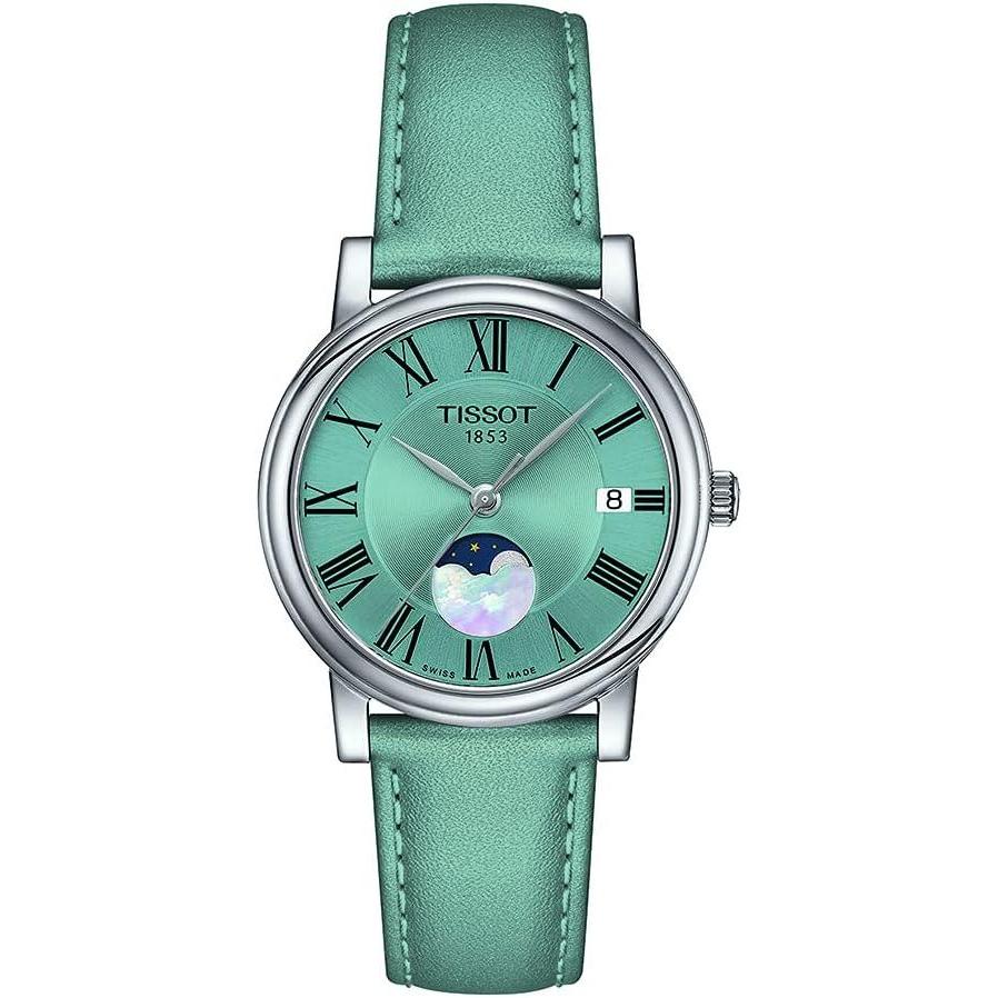 imageTissot Womens Carson Premium Lady Moonphase Swiss Quartz Watch Blue Leather 16 T1222231635300