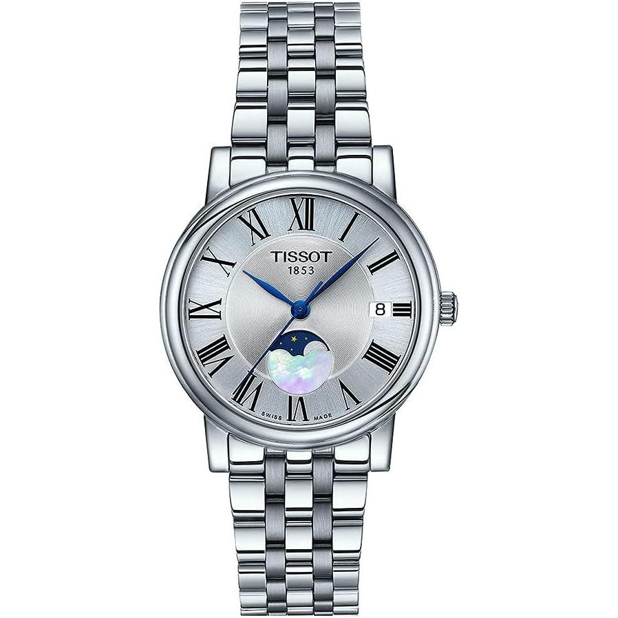 imageTissot Womens Carson Premium Lady Moonphase Swiss Quartz Watch Grey Stainless Steel 16 T1222231103300