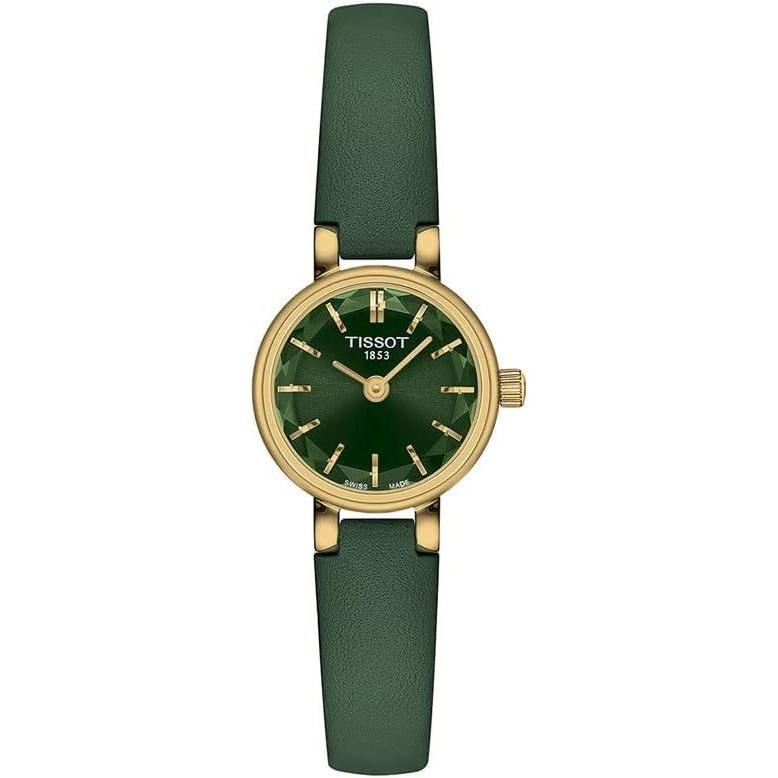 imageTissot Womens Lovely Round 316L Stainless Steel case with Yellow Gold PVD Coating Quartz Watch Green Leather 6 T1400093609100
