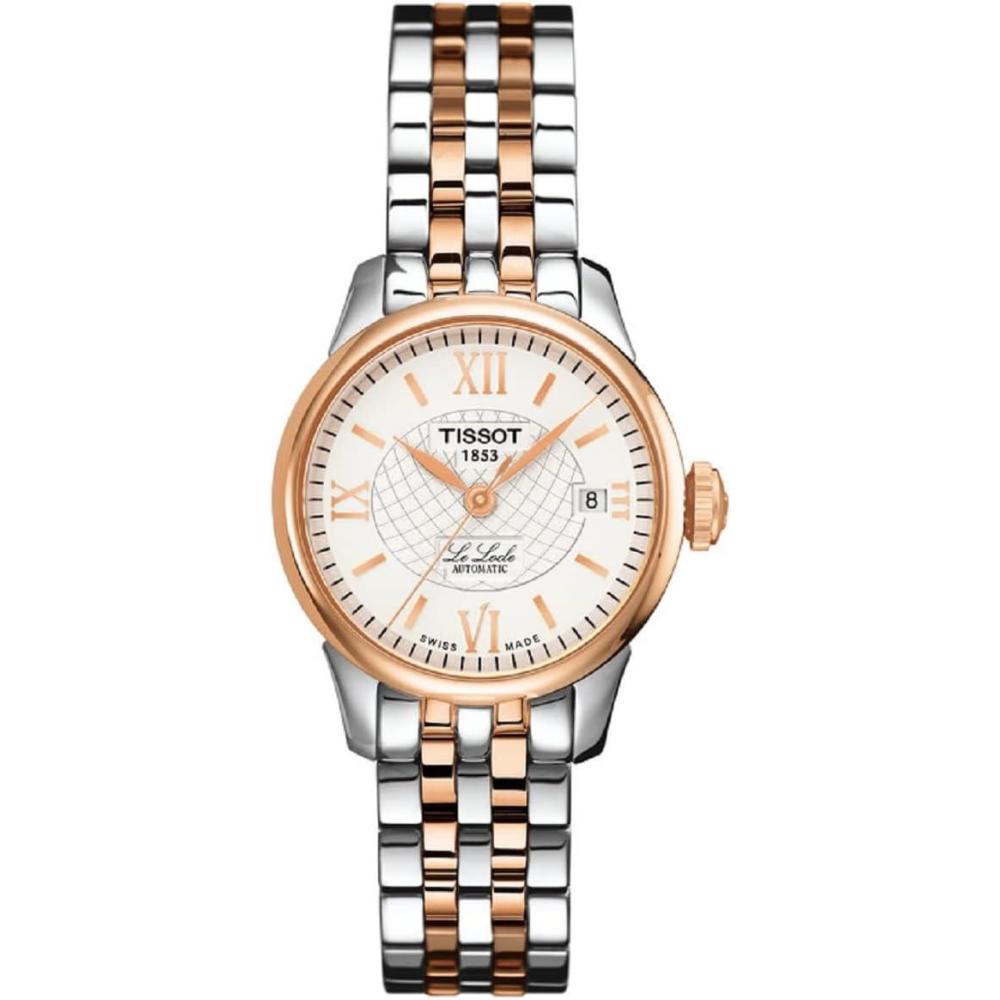 imageTissot womens Le Locle Stainless Steel Dress Watch Rose Gold 5NGrey T41218333