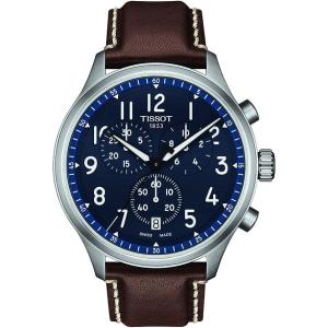 Tissot Mens Chrono XL Vintage 316L Stainless Steel case Swiss Quartz Watch, Brown, Leather, 22 (T1166171604200)