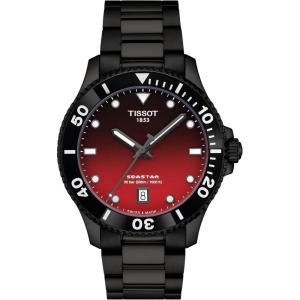 Tissot Quartz 40mm Red-Black Dial Men’s Watch Seastar 1000 T1204103342100(Red)