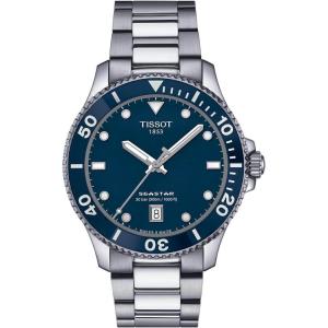 Tissot Unisex Seastar 1000 40mm 316L Stainless Steel case Quartz Watches, Grey, Stainless Steel, 20 (T1204101104100)