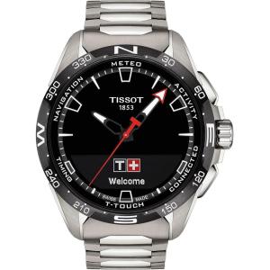 Tissot Unisex T-Touch Connect Solar Antimagnetic Titanium Case Swiss Tactile Quartz Watch with Strap, Grey, 23 (Model: T1214204405100)