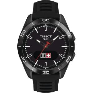 Tissot Unisex T-Touch Connect Sport Titanium case with Black PVD Coating Quartz Watches, Black, Silicone, 21 (T1534204705104)