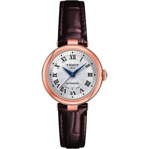 Tissot Womens Bellissima Automatic 316L Stainless Steel case with Rose Gold PVD Coating Swiss Automatic Watch, Brown, Leather, 5 (T1262073601300)