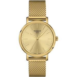 Tissot Womens Everytime Lady 316L Stainless Steel case with Yellow Gold PVD Coating Quartz Watch, Yellow, Stainless Steel, 16 (T1432103302100)