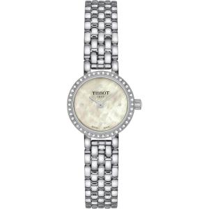 Tissot Womens Lovely Round 316L Stainless Steel case with Diamonds Quartz Watches, Grey, Stainless Steel, 6 (T1400096111600)