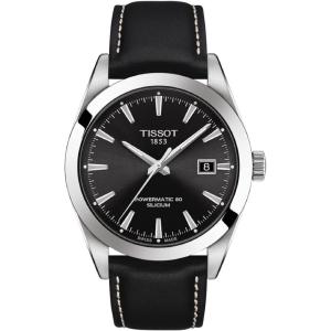 Tissot mens Gentleman Stainless Steel Dress Watch Black T1274071605100